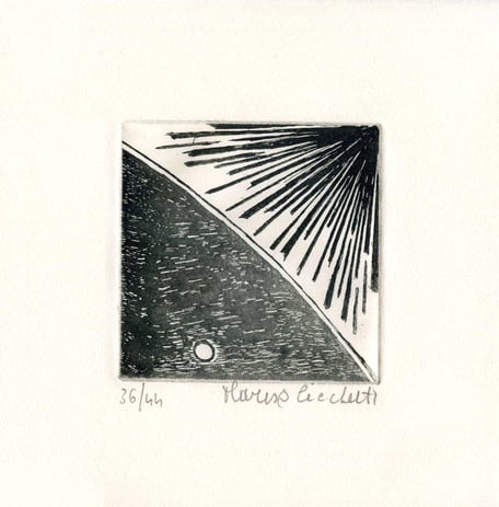 acquaforte originale dell'autrice numerata e firmata - lastra 80x80 mm