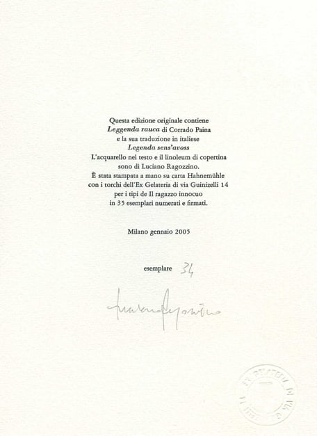 colophon numerato e firmato