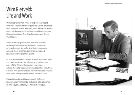 Art direction and book design by Marijke Lucas - Lucas & Lucas, for Ahrend and HAY - Chapter: Masters of Design - Wim Rietveld