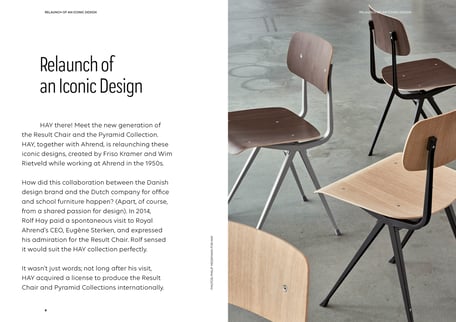 Art direction and book design by Marijke Lucas - Lucas & Lucas, for Ahrend and HAY - Chapter: Relaunch of an Iconic Design