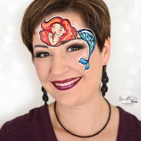 Kinderschminken_Vorlagen; Schminkfarben_kaufen_Schweiz; Kinderschminken_Kurse; einfach; Meerjungfrau