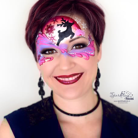 Kinderschminken_Vorlagen; Schminkfarben_kaufen_Schweiz; Kinderschminken_Kurse; einfach; Rentier