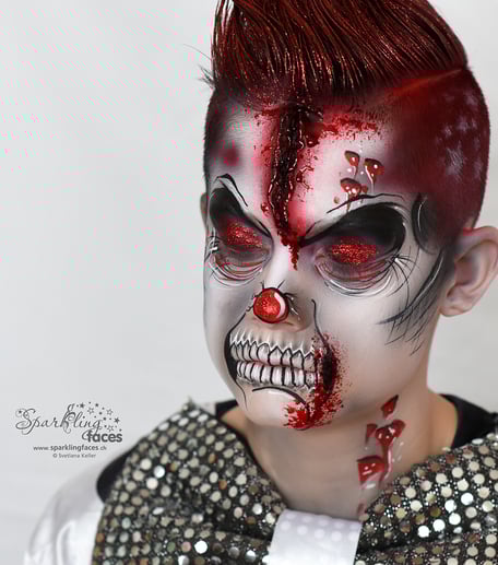 Kinderschminken_Vorlagen; Schminkfarben_kaufen_Schweiz; Kinderschminken_Kurse; einfach; Zombie