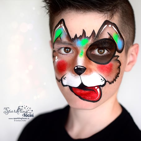 Kinderschminken_Vorlagen; Schminkfarben_kaufen_Schweiz; Kinderschminken_Kurse; Svetlana_Keller; Ballonmodellieren; Ballonmodellage; Airbrush_Tattoos; einfach; Hund