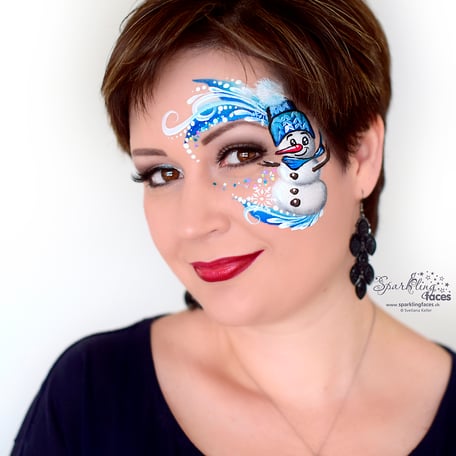 Kinderschminken_Vorlagen; Schminkfarben_kaufen_Schweiz; Kinderschminken_Kurse; einfach; Schneemann