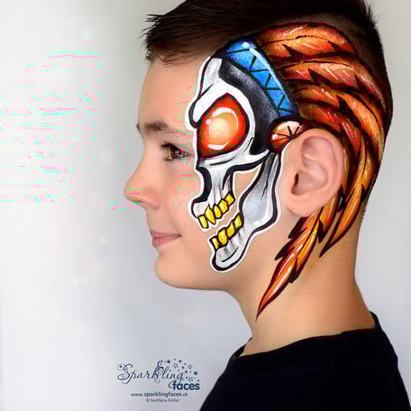 Kinderschminken_Vorlagen; Schminkfarben_kaufen_Schweiz; Kinderschminken_Kurse; einfach; Kürbis