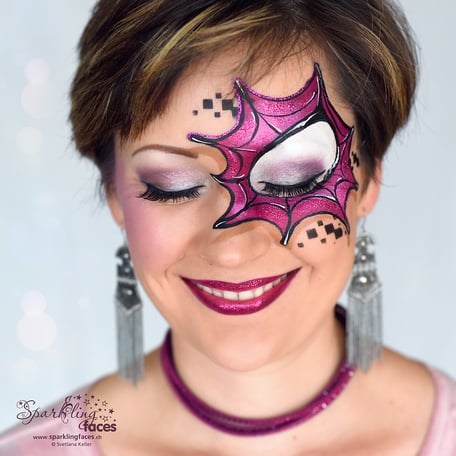 Kinderschminken_Vorlagen; Schminkfarben_kaufen_Schweiz; Kinderschminken_Kurse; einfach; Spinne