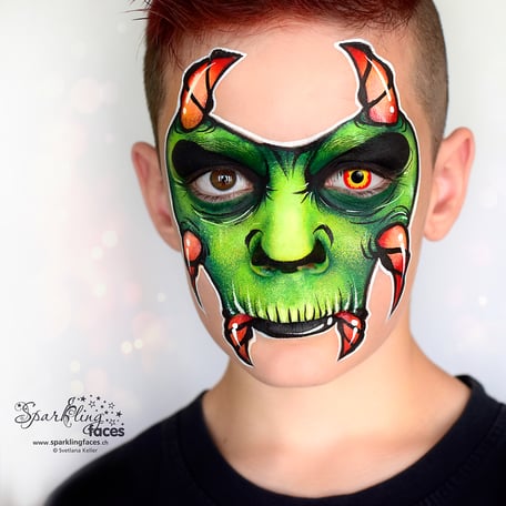 Kinderschminken_Vorlagen; Schminkfarben_kaufen_Schweiz; Kinderschminken_Kurse; einfach; Kürbis