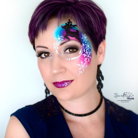 Kinderschminken_Vorlagen; Schminkfarben_kaufen_Schweiz; Kinderschminken_Kurse; einfach; Rentier