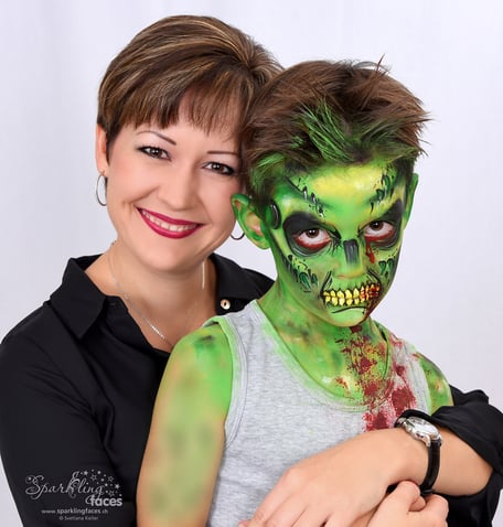 Kinderschminken_Vorlagen; Schminkfarben_kaufen_Schweiz; Kinderschminken_Kurse; einfach; Zombie