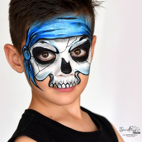 Kinderschminken_Vorlagen; Schminkfarben_kaufen_Schweiz; Kinderschminken_Kurse; einfach; Totenkopf