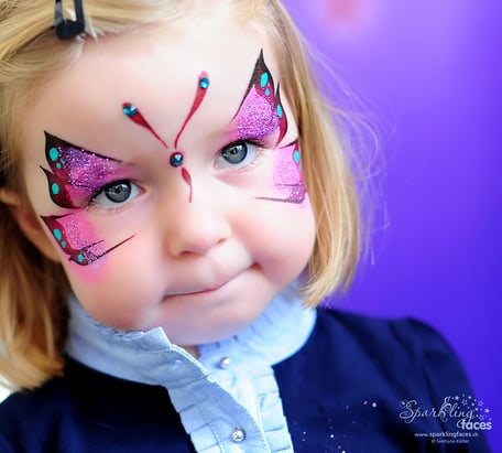 Kinderschminken_Vorlagen; Schminkfarben_kaufen_Schweiz; Kinderschminken_Kurse; einfach; Schmetterling