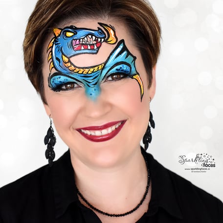 Kinderschminken_Vorlagen; Schminkfarben_kaufen_Schweiz; Kinderschminken_Kurse; Svetlana_Keller; face_painting; Ballonmodellieren; Ballonmodellage; Airbrush_Tattoos; einfach; Drache