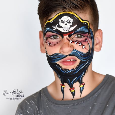 Kinderschminken_Vorlagen; Schminkfarben_kaufen_Schweiz; Kinderschminken_Kurse; einfach; Pirat
