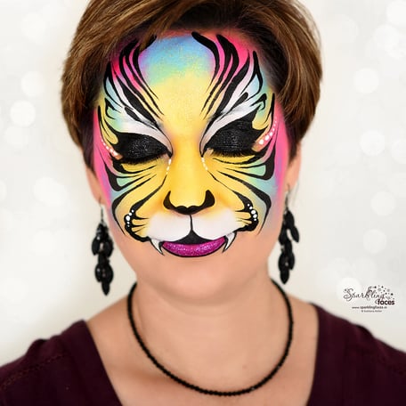 Kinderschminken_Vorlagen; Schminkfarben_kaufen_Schweiz; Kinderschminken_Kurse; Svetlana_Keller; face_painting; Ballonmodellieren; Ballonmodellage; Airbrush_Tattoos; einfach; Tiger