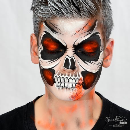Kinderschminken_Vorlagen; Schminkfarben_kaufen_Schweiz; Kinderschminken_Kurse; einfach; Totenkopf
