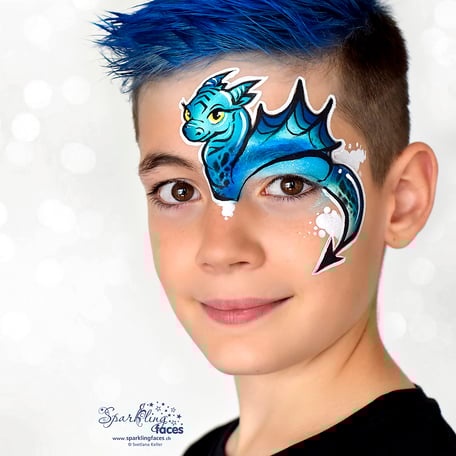 Kinderschminken_Vorlagen; Schminkfarben_kaufen_Schweiz; Kinderschminken_Kurse; Svetlana_Keller; face_painting; Ballonmodellieren; Ballonmodellage; Airbrush_Tattoos; einfach; Drache