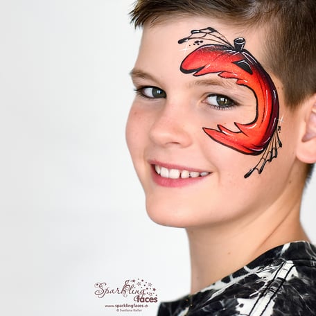 Kinderschminken_Vorlagen; Schminkfarben_kaufen_Schweiz; Kinderschminken_Kurse; einfach; Kürbis