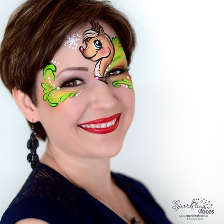 Kinderschminken_Vorlagen; Schminkfarben_kaufen_Schweiz; Kinderschminken_Kurse; einfach; Rentier