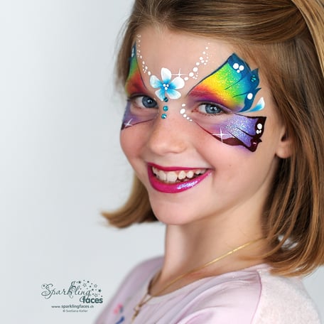 Kinderschminken_Vorlagen; Schminkfarben_kaufen_Schweiz; Kinderschminken_Kurse; einfach; Schmetterling