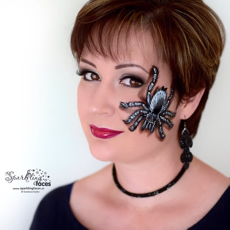 Kinderschminken_Vorlagen; Schminkfarben_kaufen_Schweiz; Kinderschminken_Kurse; einfach; Spinne