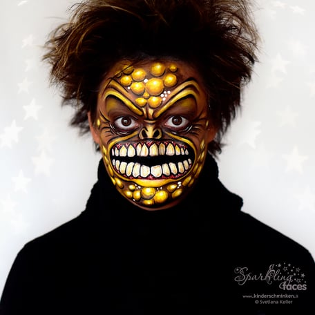 Kinderschminken_Vorlagen; Schminkfarben_kaufen_Schweiz; Kinderschminken_Kurse; einfach; Totenkopf