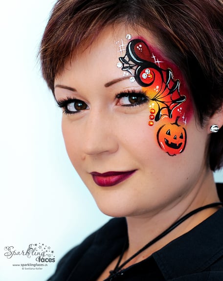 Kinderschminken_Vorlagen; Schminkfarben_kaufen_Schweiz; Kinderschminken_Kurse; einfach; Kürbis