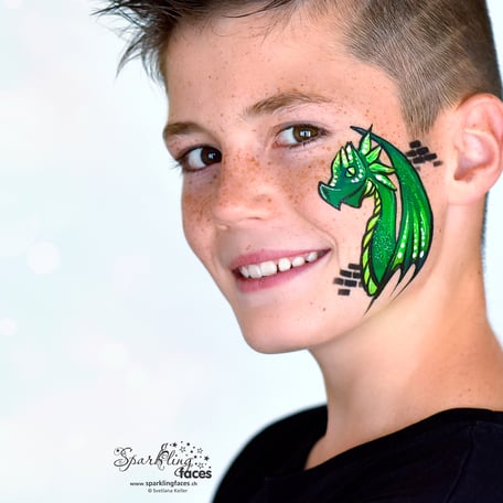 Kinderschminken_Vorlagen; Schminkfarben_kaufen_Schweiz; Kinderschminken_Kurse; Svetlana_Keller; face_painting; Ballonmodellieren; Ballonmodellage; Airbrush_Tattoos; einfach; Drache