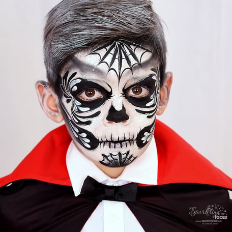 Kinderschminken_Vorlagen; Schminkfarben_kaufen_Schweiz; Kinderschminken_Kurse; einfach; Sugar Skull