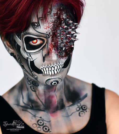 Kinderschminken_Vorlagen; Schminkfarben_kaufen_Schweiz; Kinderschminken_Kurse; einfach; Totenkopf