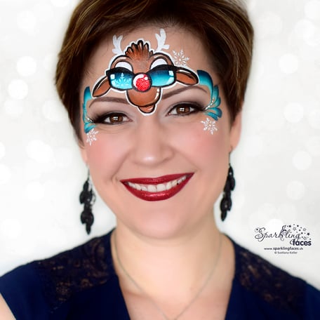 Kinderschminken_Vorlagen; Schminkfarben_kaufen_Schweiz; Kinderschminken_Kurse; einfach; Rentier