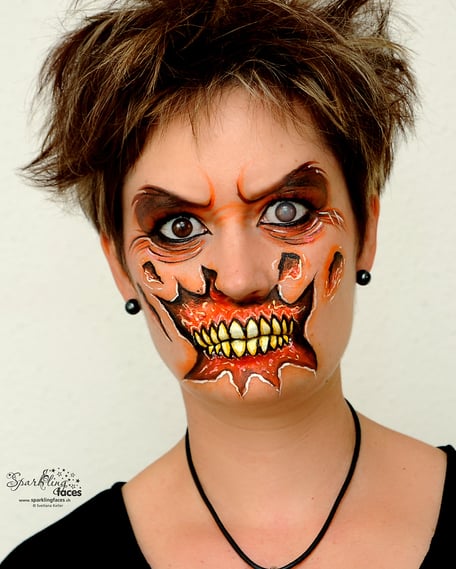 Kinderschminken_Vorlagen; Schminkfarben_kaufen_Schweiz; Kinderschminken_Kurse; einfach; Zombie