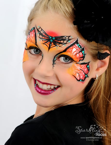 Kinderschminken_Vorlagen; Schminkfarben_kaufen_Schweiz; Kinderschminken_Kurse; einfach; Schmetterling