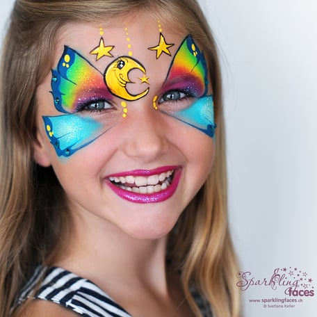 Kinderschminken_Vorlagen; Schminkfarben_kaufen_Schweiz; Kinderschminken_Kurse; einfach; Schmetterling