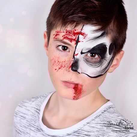 Kinderschminken_Vorlagen; Schminkfarben_kaufen_Schweiz; Kinderschminken_Kurse; einfach; Totenkopf