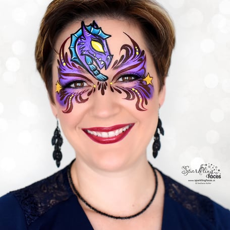 Kinderschminken_Vorlagen; Schminkfarben_kaufen_Schweiz; Kinderschminken_Kurse; Svetlana_Keller; face_painting; Ballonmodellieren; Ballonmodellage; Airbrush_Tattoos; einfach; Drache