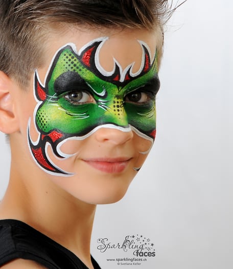 Kinderschminken_Vorlagen; Schminkfarben_kaufen_Schweiz; Kinderschminken_Kurse; Svetlana_Keller; face_painting; Ballonmodellieren; Ballonmodellage; Airbrush_Tattoos; einfach; Drache