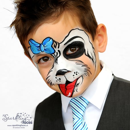 Kinderschminken_Vorlagen; Schminkfarben_kaufen_Schweiz; Kinderschminken_Kurse; Svetlana_Keller; Ballonmodellieren; Ballonmodellage; Airbrush_Tattoos; einfach; Hund