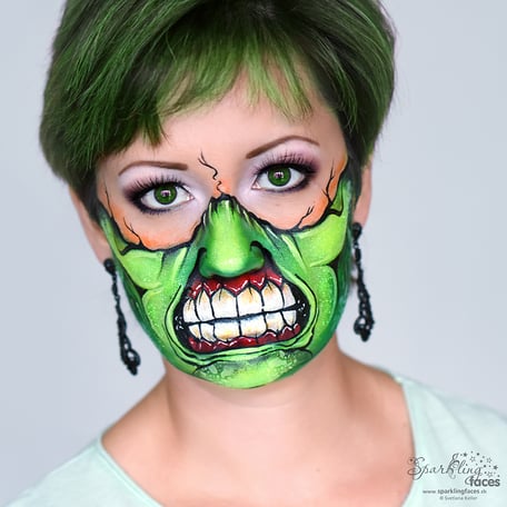 Kinderschminken_Vorlagen; Schminkfarben_kaufen_Schweiz; Kinderschminken_Kurse; einfach; Zombie