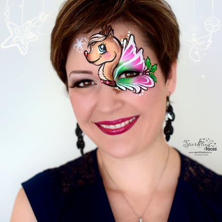 Kinderschminken_Vorlagen; Schminkfarben_kaufen_Schweiz; Kinderschminken_Kurse; einfach; Rentier