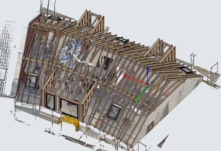 Laserscan mit Visualisierung Dachstuhl