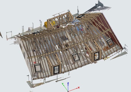 Laserscan mit Visualisierung Dachstuhl