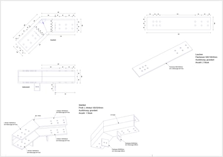 Fertigungsplan Stahlbauteile