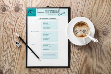 Image of the checklist for the photo trekking equipment   