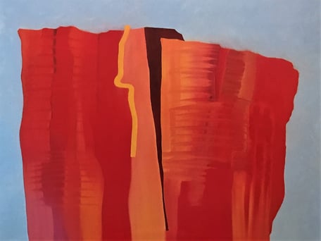 Alpine Aspekte - Roter Berg, Öl auf Leinwand