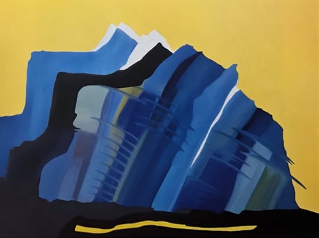 Alpine Aspekte, Blauer Berg, Öl auf Leinwand