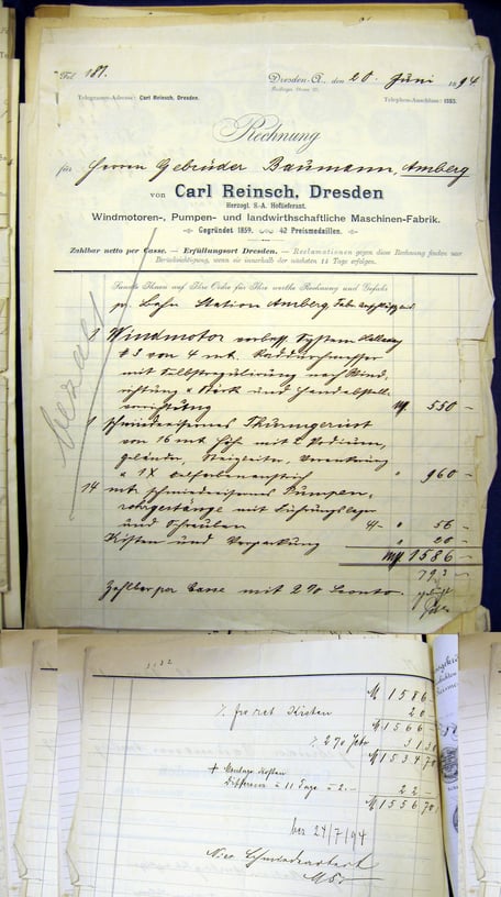 1894 Rechnung für Windmotor