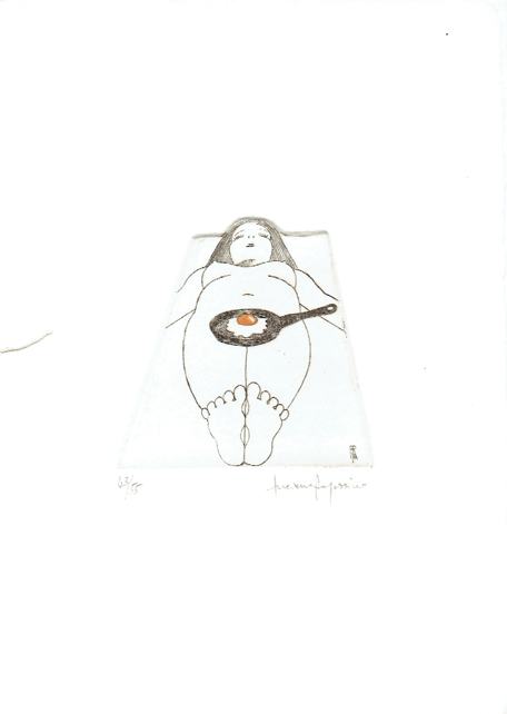 acquaforte originale acquarellata di Luciano Ragozzino