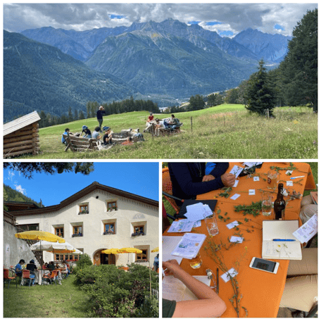 Pension Arina, Gruppe, Exkursionsort, Aussicht, Repetition der Flora, Grundkurs Feldbotanik