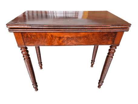 Tavolo da gioco in mogano Luigi Filippo epoca XIX secolo restaurato